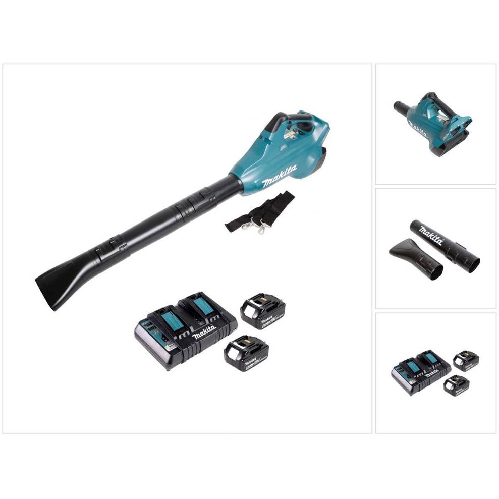 Makita - Akku Laubbläser - DUB 362 - Laubsauger, Laubbläser - 2x 18V Akku, 2x 6 Ah Akku, Doppel Ladegerät