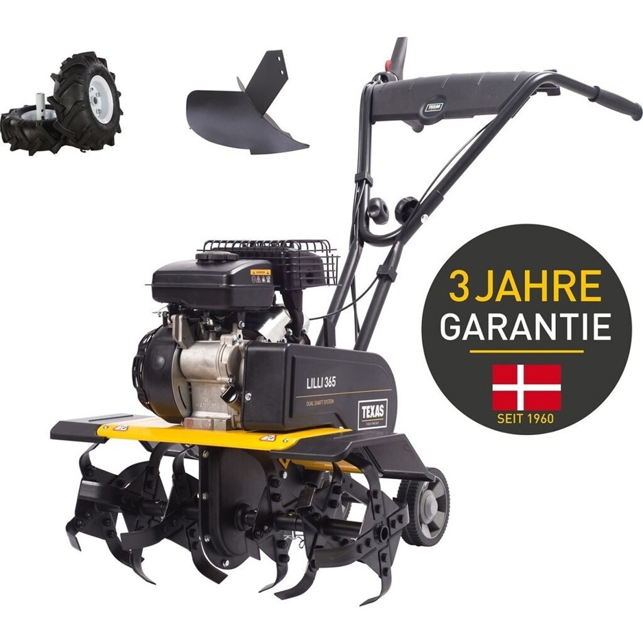 Texas - Lilli 365TG Dual Shaft Set - Motorhacke - 1,9 PS, 60 cm Arbeitsbreite, Seilzugstart