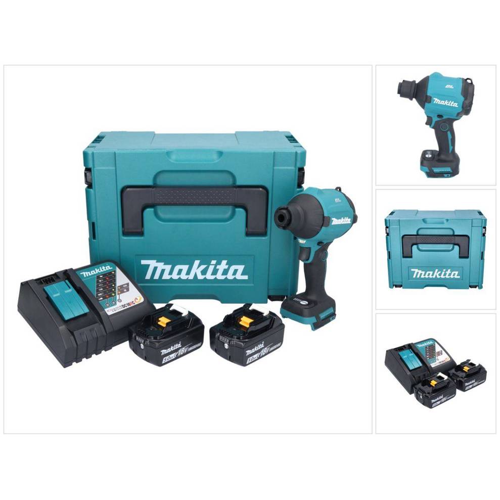 Makita - DAS 180 RTJ - Akku Gebläse - 18 V, Brushless Motor, 2x 5,0 Ah Akku