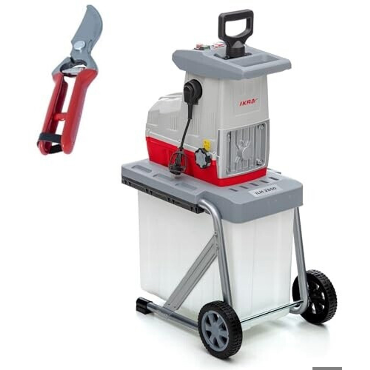 Ikra - ILH 2800 - Elektro-Häcksler - 2.800 W Leistung, 60 Liter Fangsacksackvolumen, Walzenschneidwerk