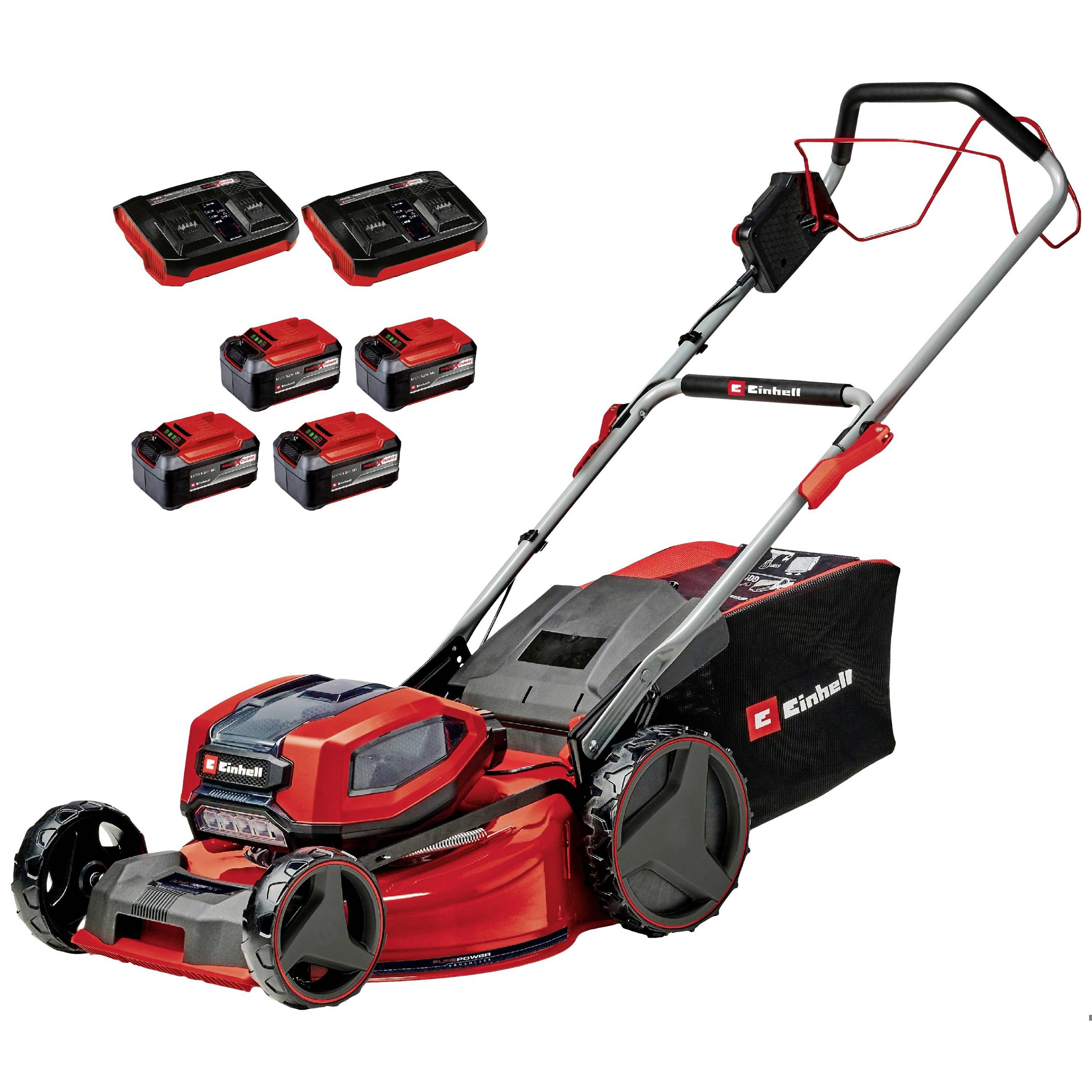 Einhell Professional - GP-CM 36/52 S Li BL - Akku-Rasenmäher - 4x 18V Li-Ion, 52 cm Schnittbreite, 65 l Fangkorb
