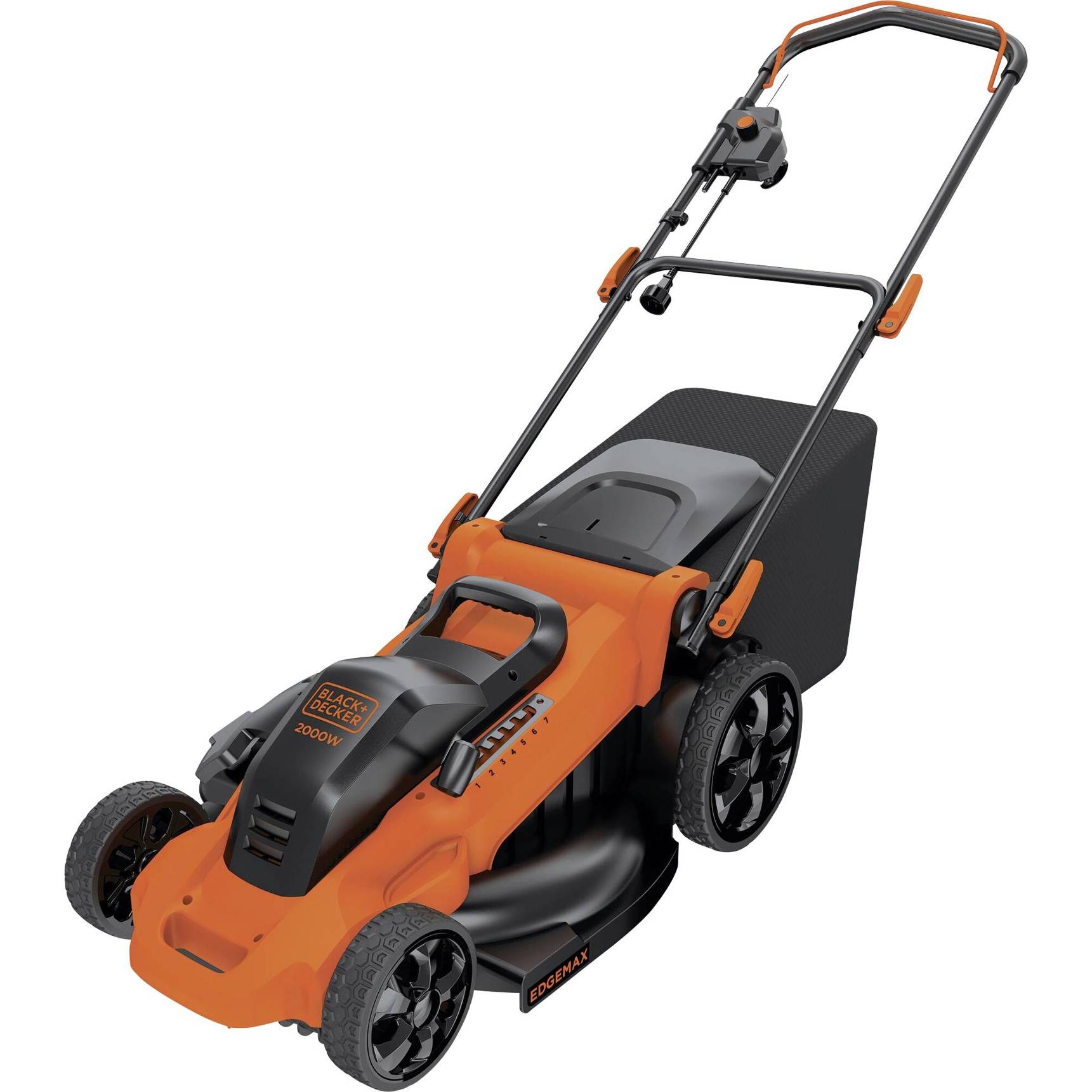 Black & Decker - Elektro Rasenmäher - LM2000-QS - Rasenmäher - Mulchfunktion, 48 cm Schnittbreite, 50 l Fangsack