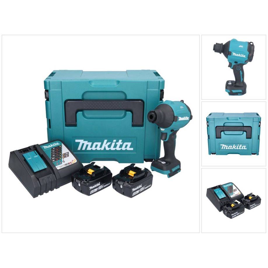 Makita - DAS 180 RGJ - Akku Gebläse - 18 V, Brushless, inkl. 2x Akku 6,0 Ah, Ladegerät, Makpac