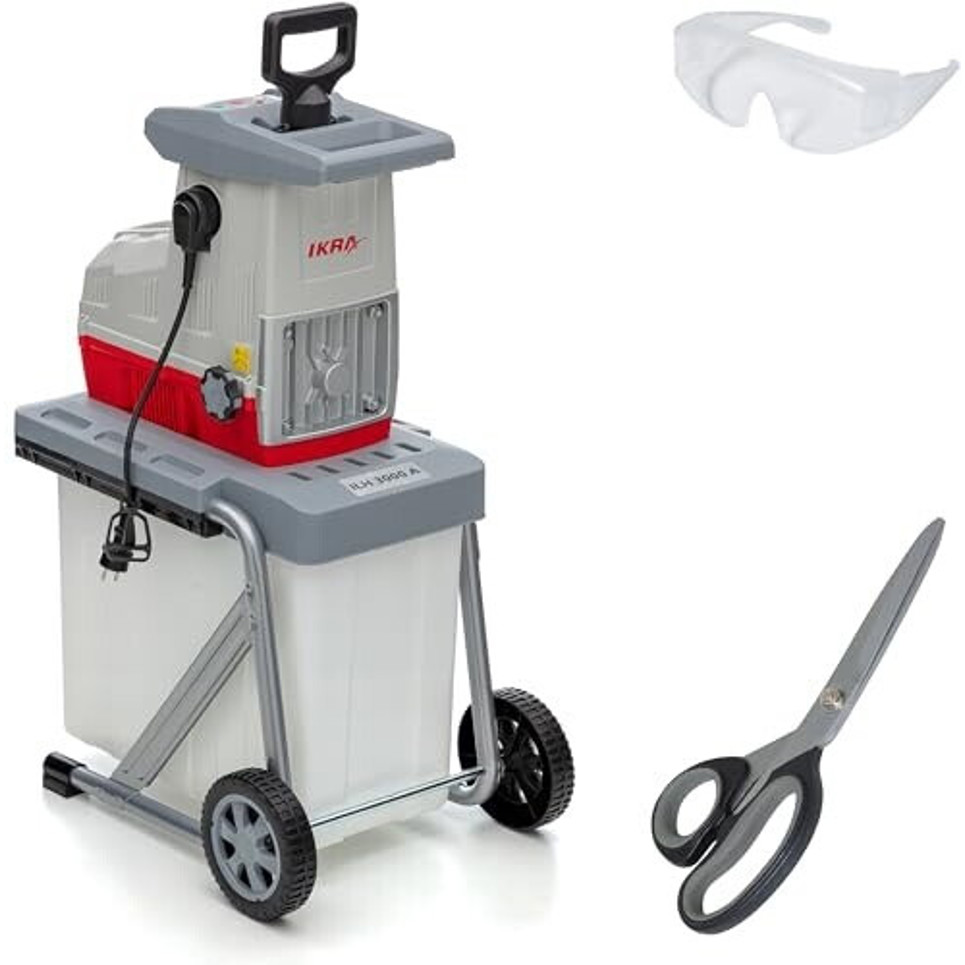 Ikra - ILH 3000A - Elektro-Häcksler - Walzenschneidwerk, 3.000 W, 60 Liter Fangsackvolumen