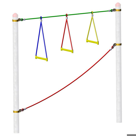 Huck Seilspielgeräte - Vario-Kletterpark Einzelelement "Sprossenleiter" - 4591-30-13 - Kletteranlagen - Für Kinder ab 4, Öffentlicher Spielplatz, DIN EN 1176