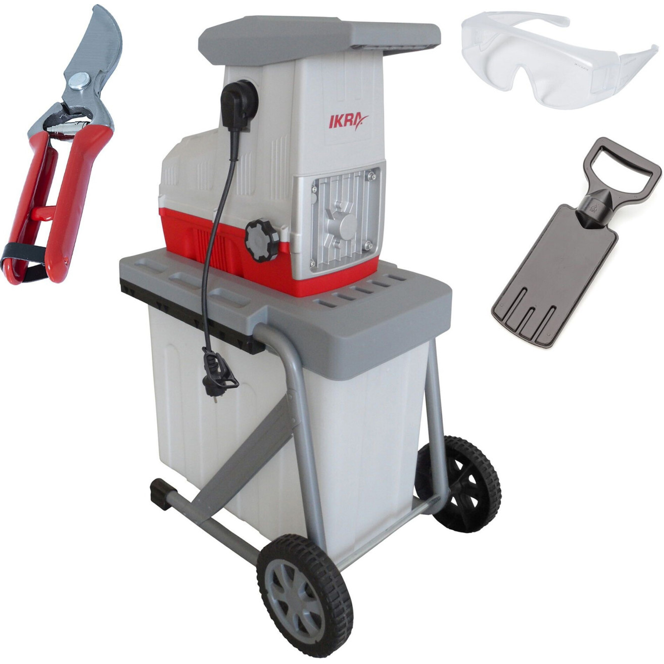 Ikra - ILH 3000A - Elektro-Häcksler - 3.000 W, Walzenschneidwerk, 60 Liter