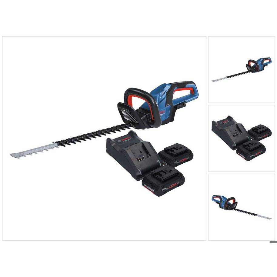 Bosch Professional - GHE 18V-60 - Akku-Heckenschere - 18 V, 60 cm Schnittlänge, Brushless Motor