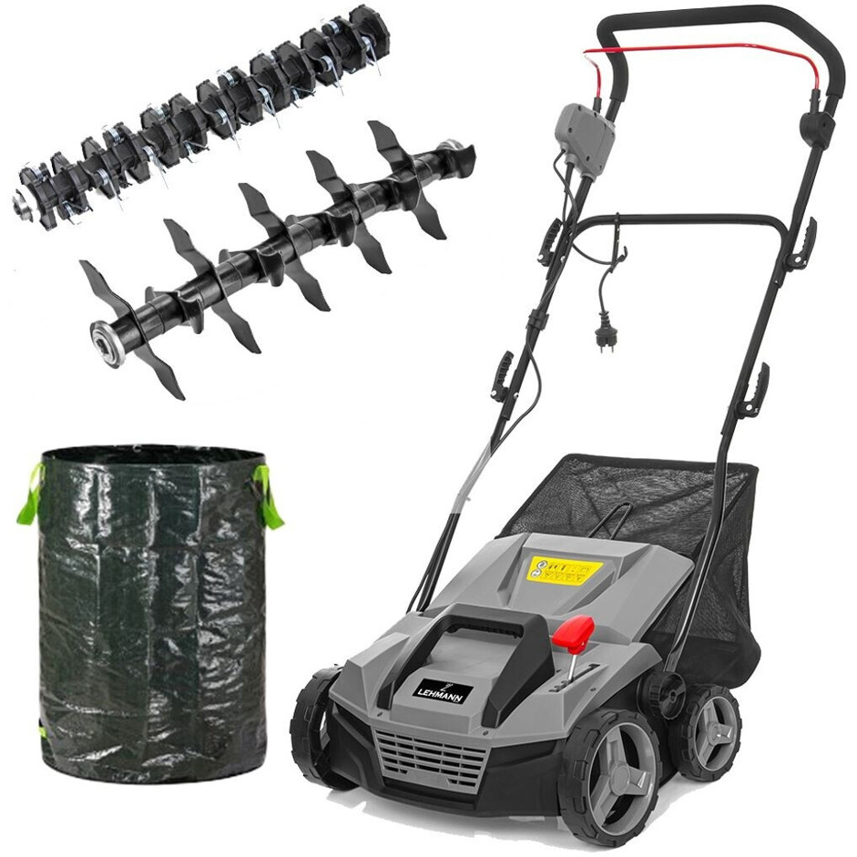 Lehmann - Teasel - LGAAR-1850 - Elektro-Vertikutierer - 1800 W, 38 cm Arbeitsbreite, 48 Liter Fangkorb