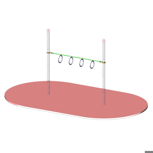 Huck Seilspielgeräte - Vario-Kletterpark Einzelelement "Turnringe" - Turngeräte - vielseitig, ab 4 Jahren, DIN EN 1176