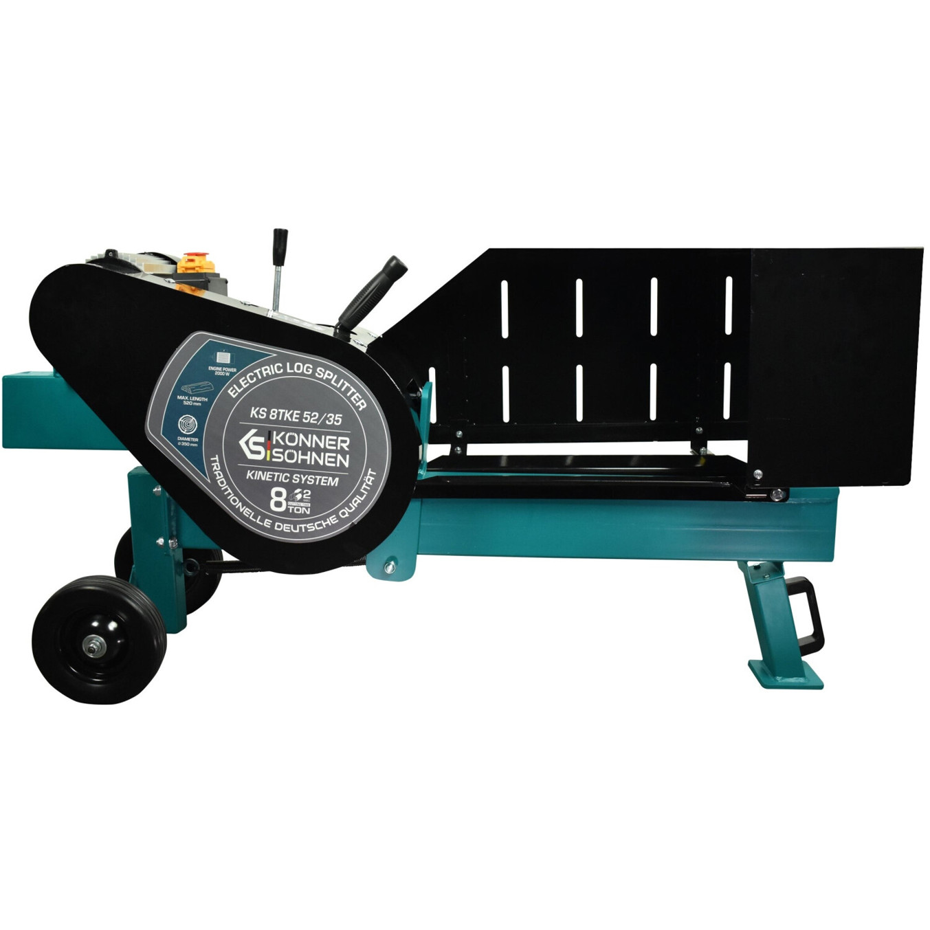 Könner & Söhnen - Holzspalter - KS 8TKE - Elektro-Holzspalter - 8 t Spaltdruck, 52 cm Spaltlänge, Transporträder