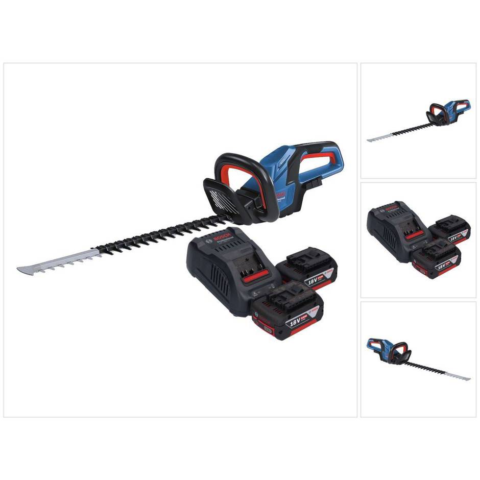 Bosch Professional - GHE 18V-60 - Akku-Heckenschere - 60 cm Messerlänge, Brushless Motor, Anti-Blockier-System