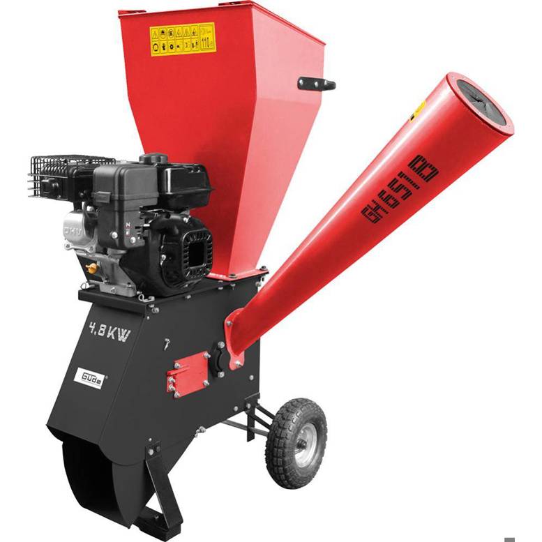 Güde - Benzin-Gartenhäcksler - GH 651 B - Häcksler - 2 Schneidmesser, 4 Hammerwerke, luftbereifte Räder